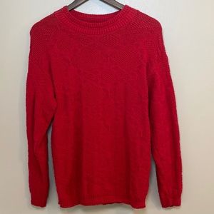 Vintage Red Cotton Crewneck United States Sweaters Petite Medium Made in USA